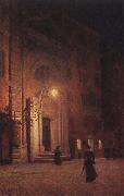 Street at night Aleksander Gierymski